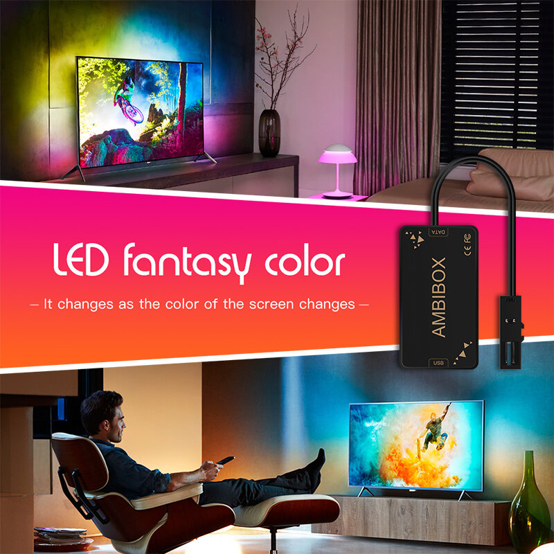 Kit ambilight tira de led 5050 rgb, cor dos sonhos, 1m, 2m, 3m, 4m e 5m, para hdtv luz de fundo ip30 led para desktop, para pc