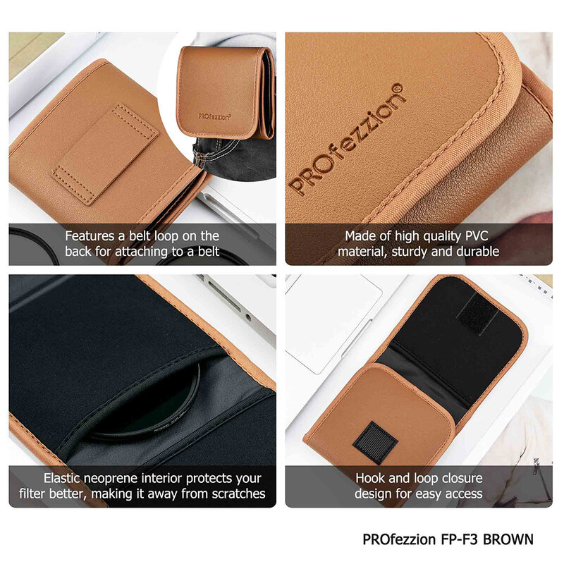 3 Pockets Lens Filters Bag Camera lens Filter Pouch for 49-82mm ND UV CPL ND1000 Filters Photography Accessories holder wallet