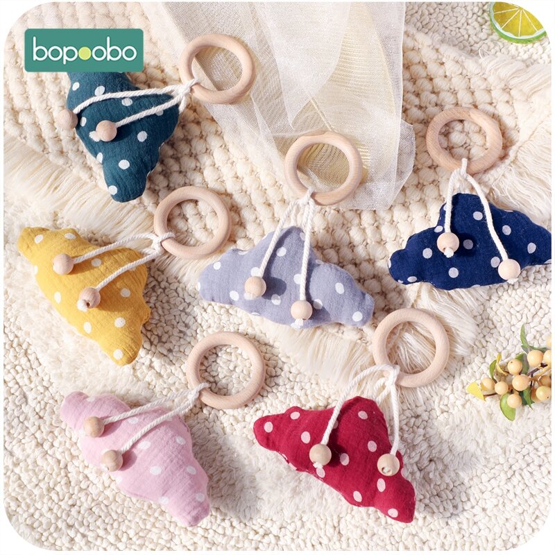 1pc Baby Rattle Wooden Ring Bed Toys Teether Pacifier Clips Chain Cotton Saliva Towel Pacifier Chain Bunny Ear For Kids Product