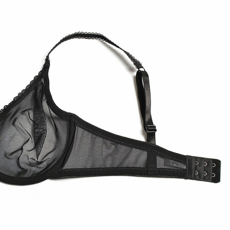 Ybcg-女性のためのセクシーな黒いレースのブラ,透明な下着,伸縮性のある中空のレースのランジェリー,柔らかいパンティー,女性のための