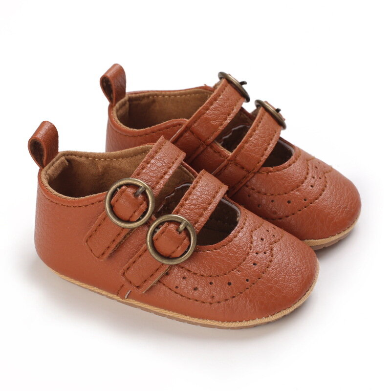 Archiwalne buty dla niemowląt noworodek chłopiec dziewczyna Prewalker klasyczne PU miękkie antypoślizgowe kołyska dla małego dziecka buty pełzające mokasyny