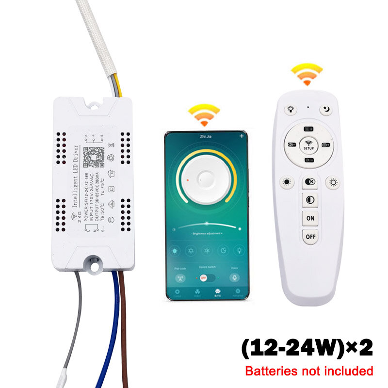 12-60 Вт * 2 светодиодный Интеллектуальный светильник драйвер трансформатор вход AC170-265V 2,4G WIFI адаптер питания для телефона