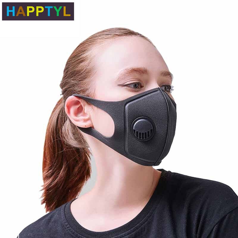 Happtyl 1 pçs máscara respiratória versão atualizada men & women anti-fog haze poeira pm2.5 pólen 3d cortado máscara respirável