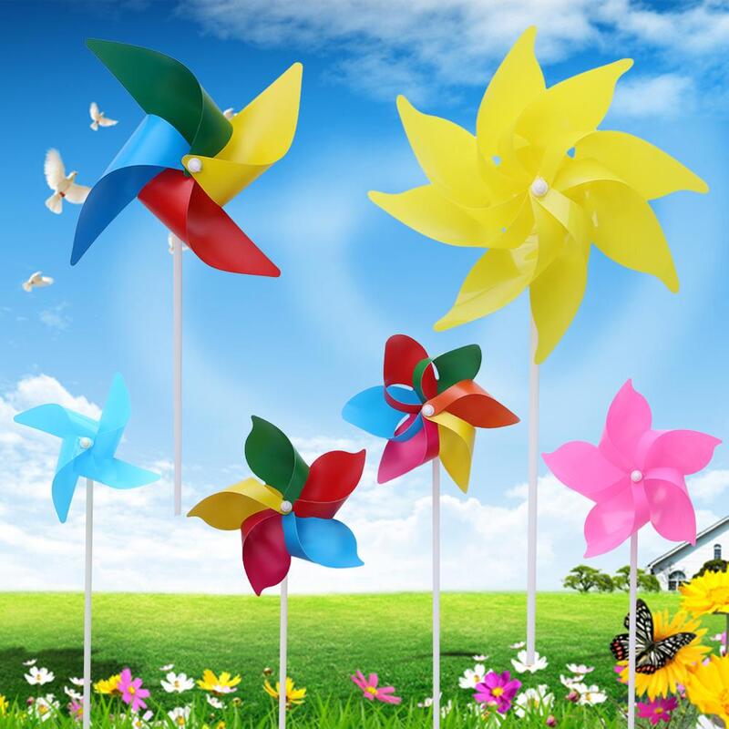 풍차 바람개비 바람 스피너 정원 마당 아트 장식 야외 장난감 DIY, 10 세트