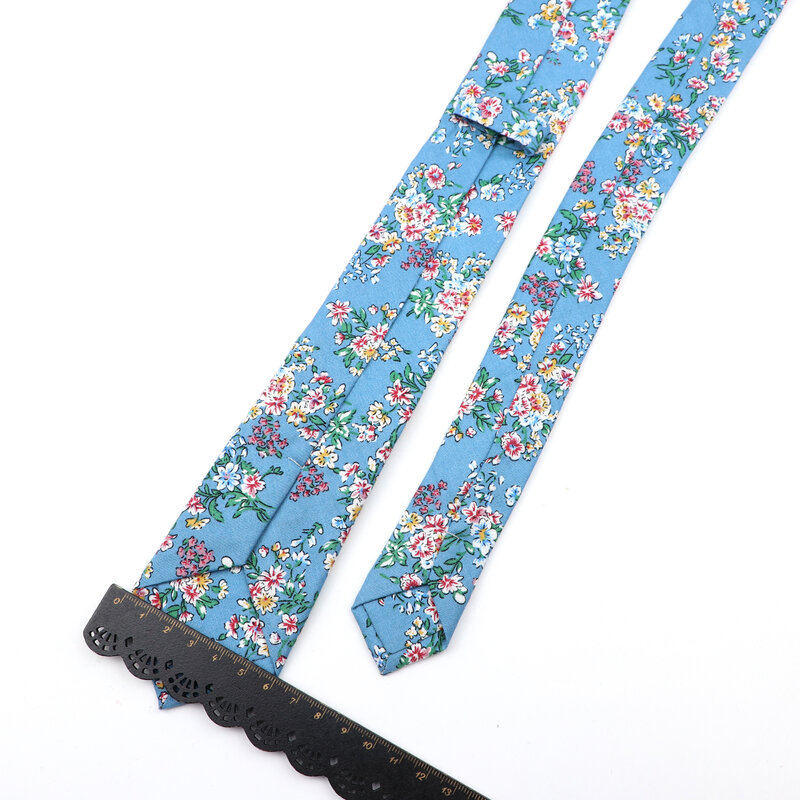 Corbata estampada clásica de 6cm para hombre, accesorios de algodón para ropa, corbatas de primavera con patrón Floral colorido, informal, para fiesta de boda