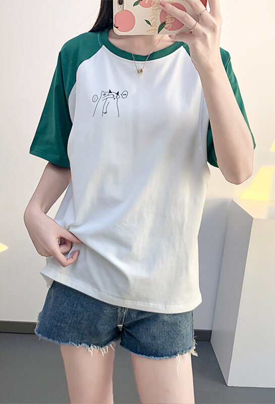 Camisa de manga curta abertura frontal casual, camiseta de manga curta com estampa divertida, estilo novo, verão, 2021