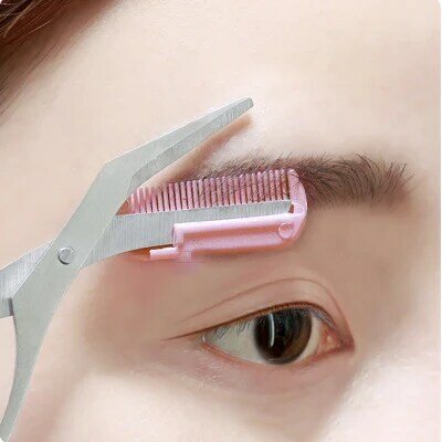 Fashion Eyebrow Trimmer Scissor with Comb Facial Hair Removal Grooming Shaping Shaver Cosmetic Makeup Accessories