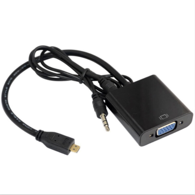 1080P Micro HDMI to VGA Audio Converter Adapter Cable Male to Female For HD HDTV PC Laptop XBOX PS3 PS4 Camera Tablet