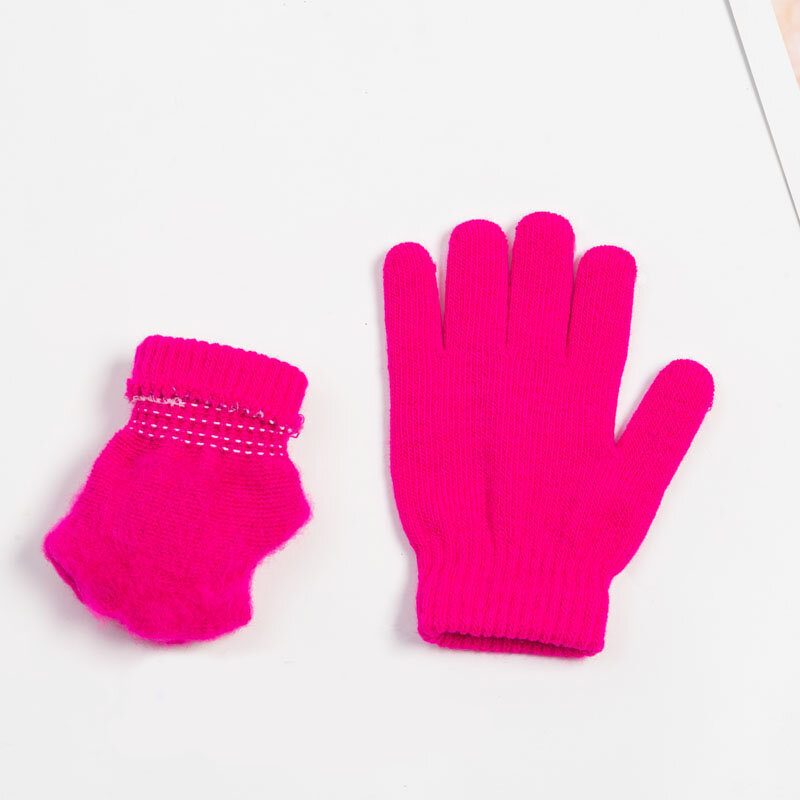 Winter Thick Warm Unisex Boy Girls Soft Full Finger Kids Gloves Children Knitted Mittens Glove перчатки детские