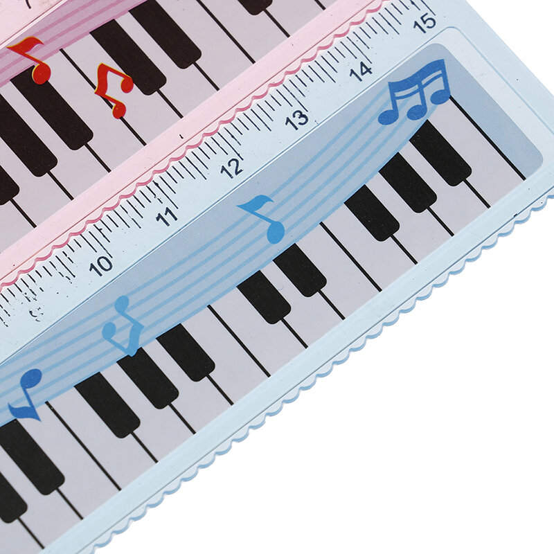 Criativo 15cm bonito 1pc dos desenhos animados piano nota musical régua bookmarks escola estudante régua presente régua cor aleatória