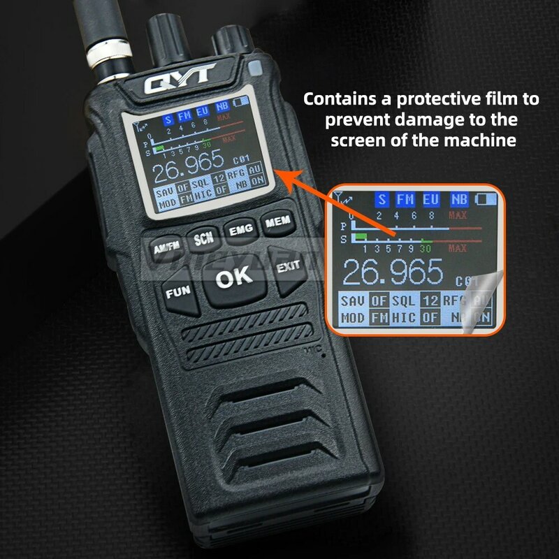 Novo qyt 27mhz cb-58 rádio padrão handheld 40 canais am/fm rádio cb (4w handheld walkie talkie) 26.965-27.405mhz