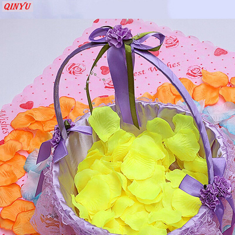 100pcs Lot Colorful Artificial Rose Petals Banquet Petalas Decoration Silk Flower Accessories Wedding Supplies Flower Adornment