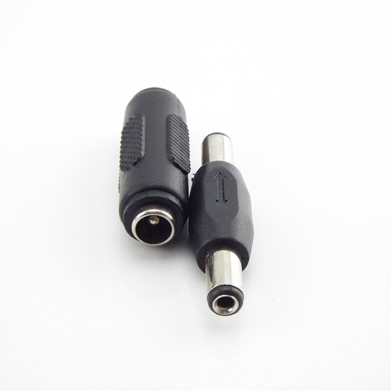 5.5X2.1mm 12V Dc Power Conversie Dubbele Hoofd Male Naar Mannelijke Vrouwelijke Aan Vrouwelijke Panel Montage Adapter Connector Converter Plug jack