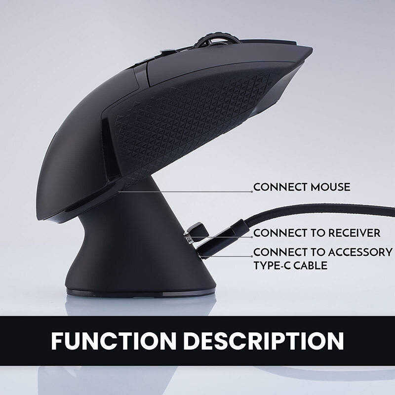 Hokeyio mouse sem fio plástico RGB poder carregamento doca base para Logitech sem fio G903 G502 G703 G Pro X Superlight G502 X Plus