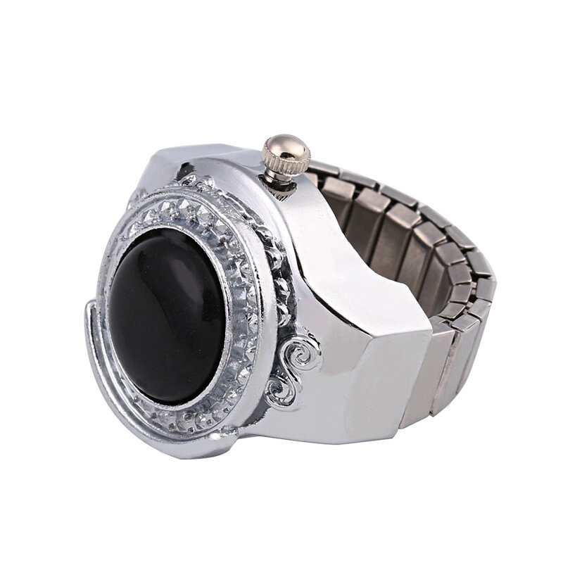 2022 Nieuwe 20Mm Edelsteen Agaat Ronde Vinger Ring Horloge Sieraden Gift Moderne Stijl