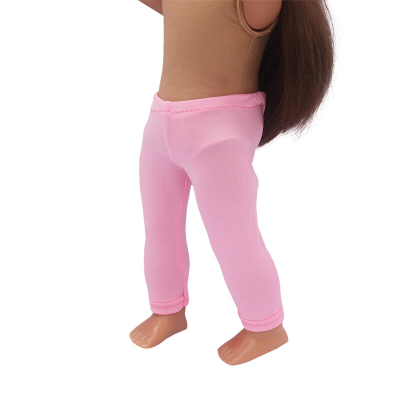 Calças leggings e leggings para bonecas, camiseta e vestido de saia para bonecas americanas e diy de 43cm, acessórios