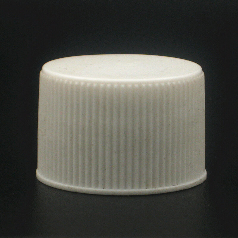 Tapón de rosca no dispensado de plástico liso/acanalado, blanco y negro, 18-410, 20-410, 24-410, 10 unidades