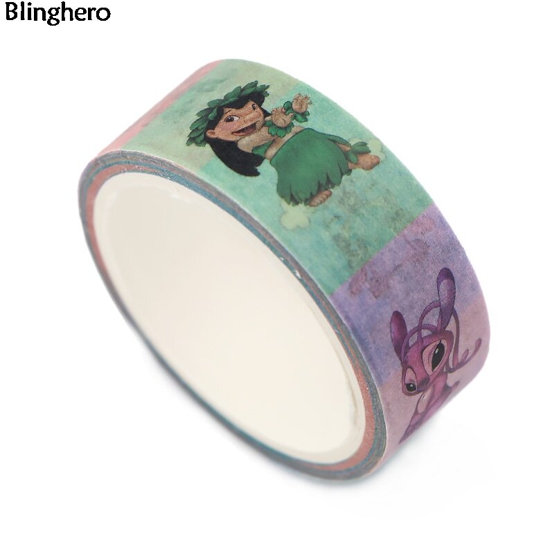 Blinghero Cartoon 15mmX5m Washi Tap Masking Tape Adhesive Tapes Stickers Decorative Stationery Tapes Cute Decals BH0012