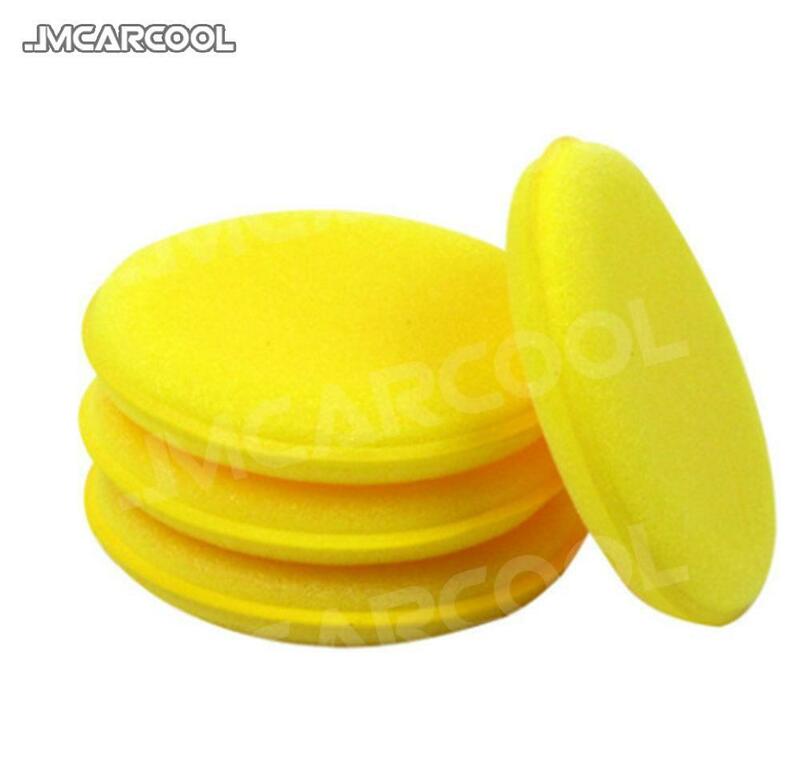 Żółta gąbka piankowa samochodowa aplikator wosku okrągłe polerowanie samochodów i woskowana gąbka detale samochodów czyszczenia narzędzi
