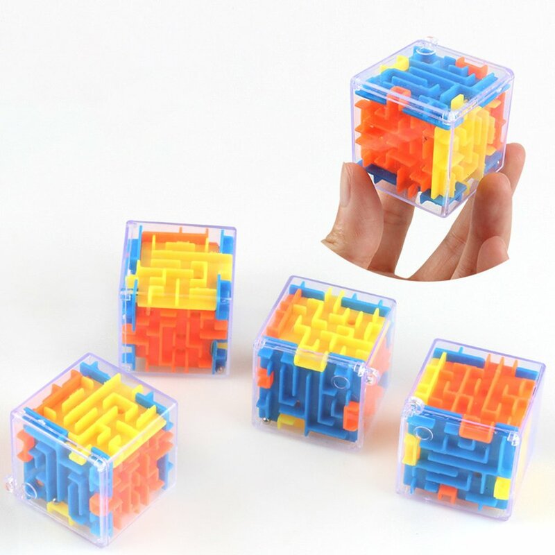 Mainan edukasi Puzzle kubus ajaib 3D, mainan edukasi cerdas bayi, teka-teki kubus kecepatan, labirin, 3D, mainan edukasi portabel anak-anak