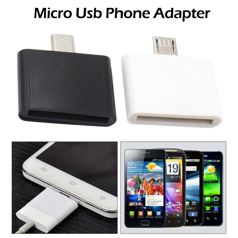 Phone Adapter 30 Pin Micro USB V8 Cable Female To Male Charger Adapter Data Transmission Adapter for IPhone Samsung  HTC
