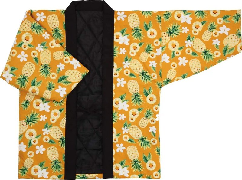 Zimowy japoński ciepły bawełniany kardigan Kimono w stylu Kimono Hanten luźny Outterwear Haori płaszcz ubrania domowe