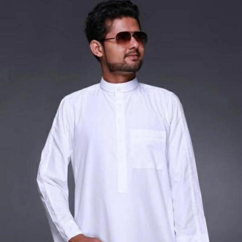 Islamska odzież męska długość z długim rękawem luźna muzułmańska męska Arabia Saudyjska Pakistan Kostiumy muzułmańskie Kurta Sukienka muzułmańska Kaftan Thobe