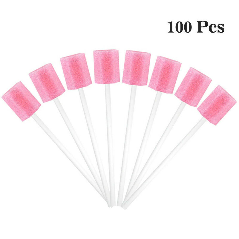 100pcs Cleaning Mouth Swabs Foam Sputum Sponge Stick For Oral Medical Use Oral Care Disposable Oral Care Sponge Swab Tooth