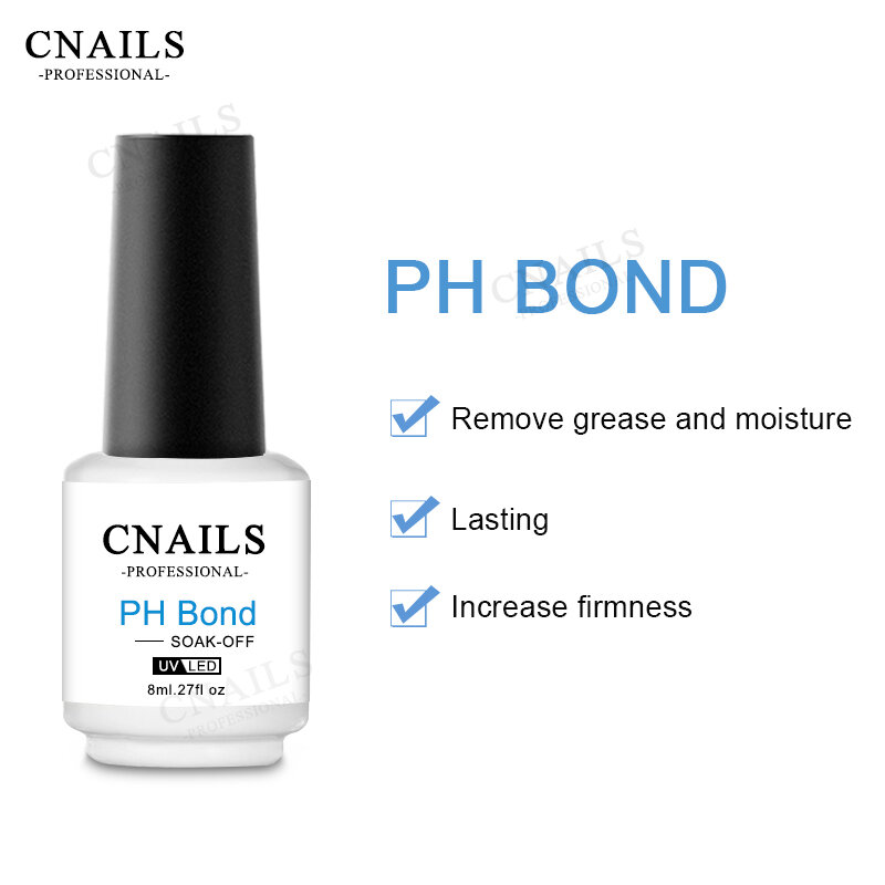 CNails płaszcz podstawowy PH Bond długotrwały wzmocniony żel wielofunkcyjny jędrność niska lepka lakier do paznokci odwadniacz do paznokci