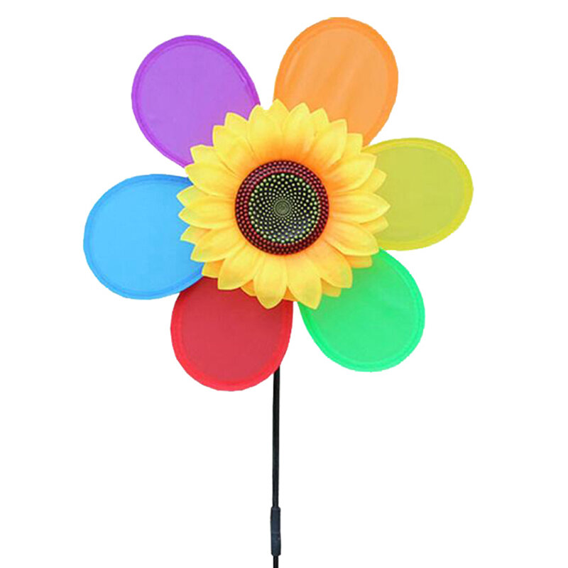 1pc  Funny Lovely Child DIY Colorful Sunflower Windmill Toy Children Outdoor Activities Toy Garden Decor Gift