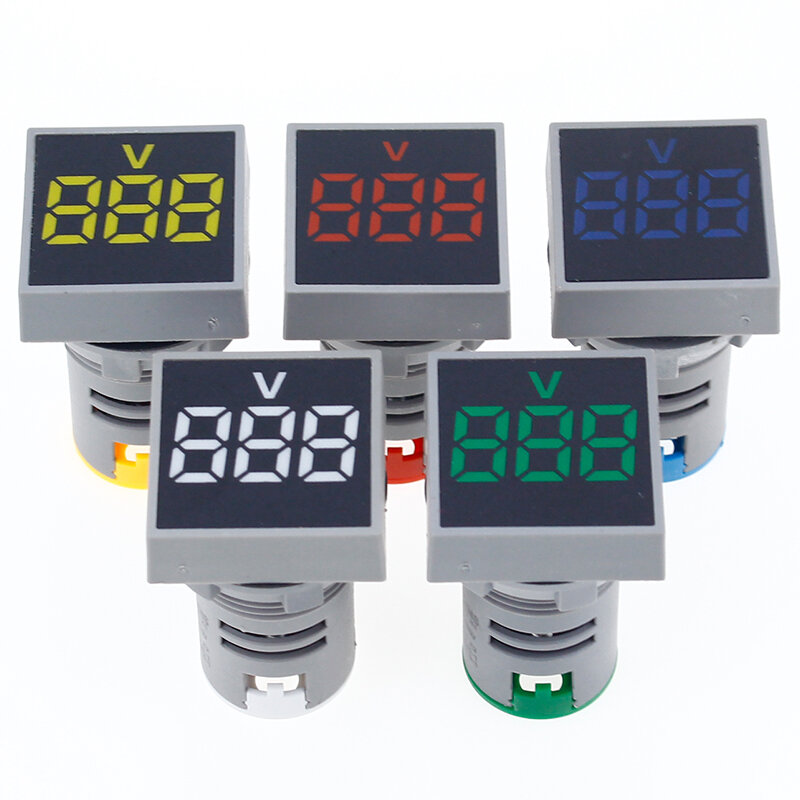 Digital Amperímetro Medidor de Corrente, Medidor de Tensão, Lâmpada LED, Square Signal Light, 22mm, 0-100A