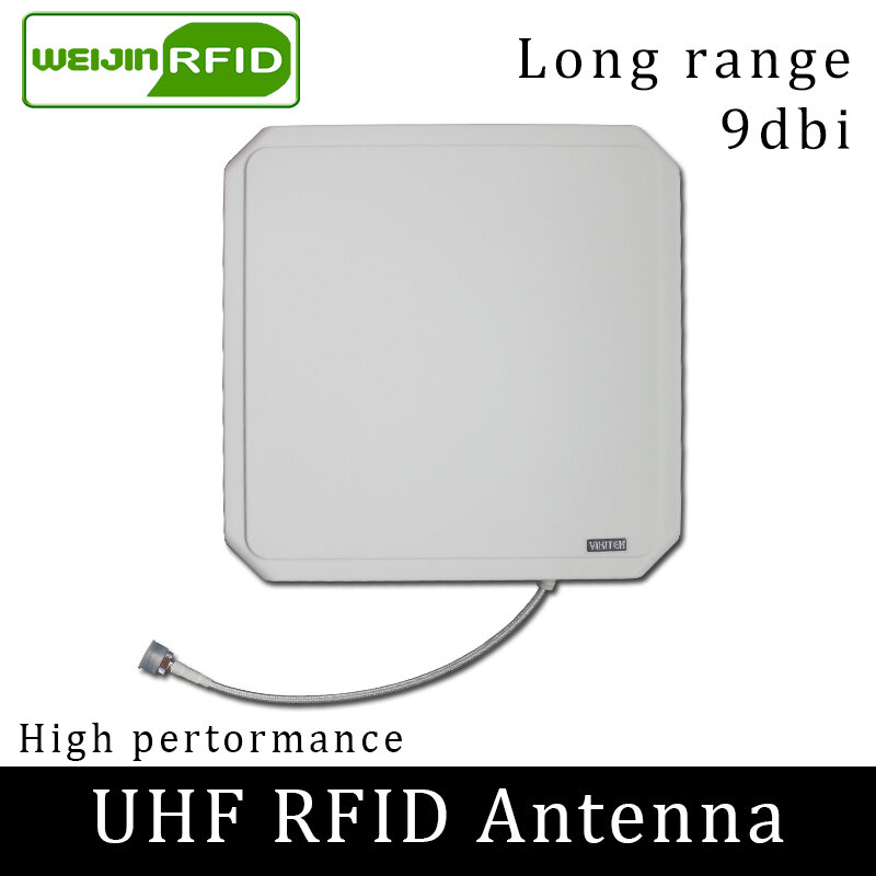 UHF RFID Ăng Ten Vikitek 902-928MHz Phân Cực Tròn Tăng 9DBI ABS Dài Khoảng Cách Sử Dụng Cho Impinj R420 R220 ngoài Hành Tinh 9900 F800
