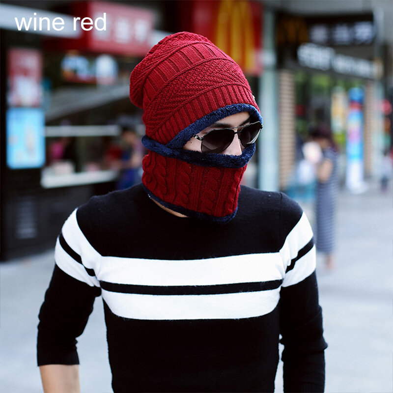 Q 2021 Women Men Winter Supplies Knitted Hat Neckerchief  Fashion Woolen Yarn Beanies Fashion Keep Warm Adult Ski Cap