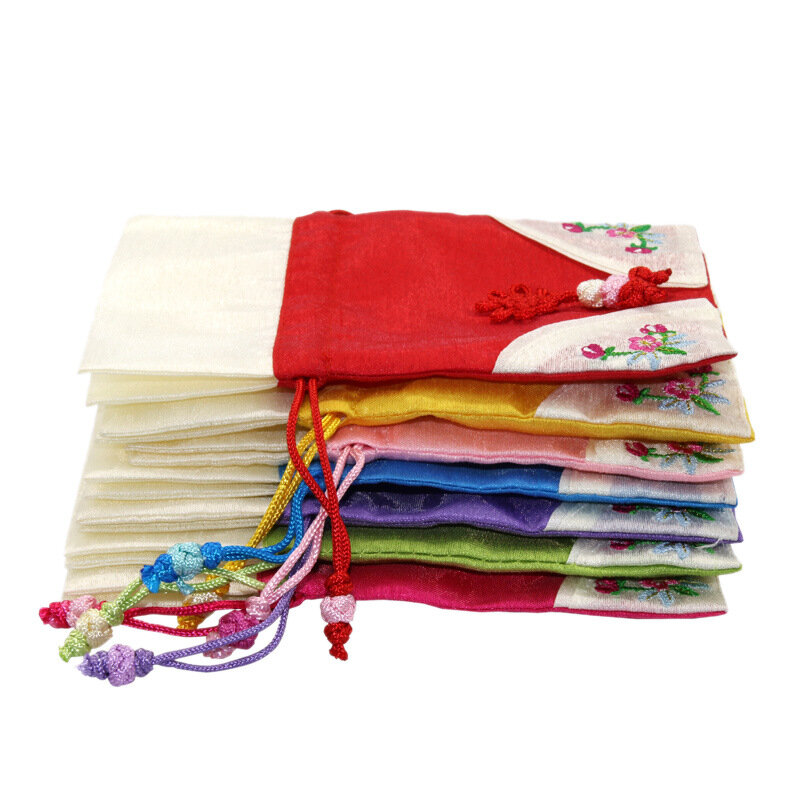 Coreano Tradicional Silk Brocado Bolsas, Erva Aromaterapia Jóias Bag, Saco De Presente De Bordado