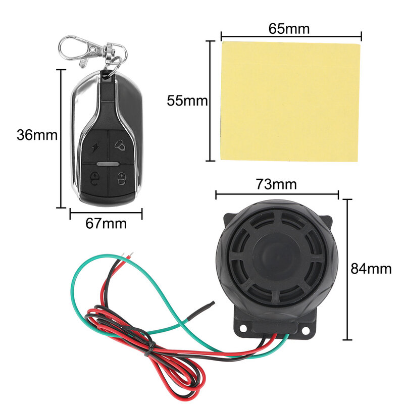 12V Motorcycle Alarm System With Horn Alertor Safety Remote Control Dirt Pit Bike Scooter Motorbike Accessories Car Universal