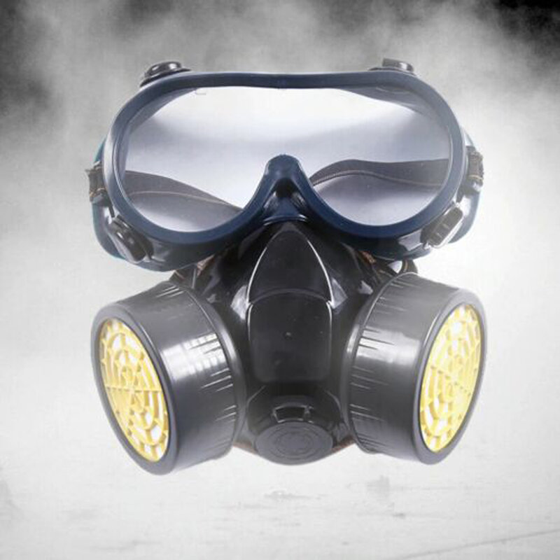 Occhiali per maschera antigas respiratoria di sicurezza di sopravvivenza di emergenza e 2 filtri a doppia protezione