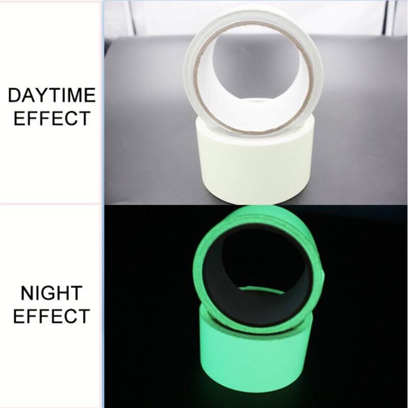 Bande autocollante fluorescente verte, 1m/3m, ruban adhésif décoratif d'avertissement, lueur dans la nuit