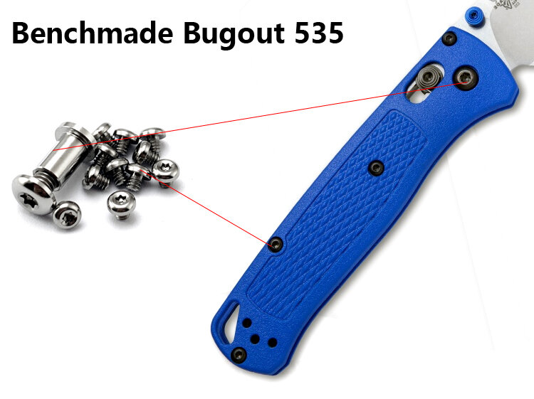 Bugout-tornillo de titanio para cuchillo Bugout, herramienta de bricolaje, Material de mango, 535