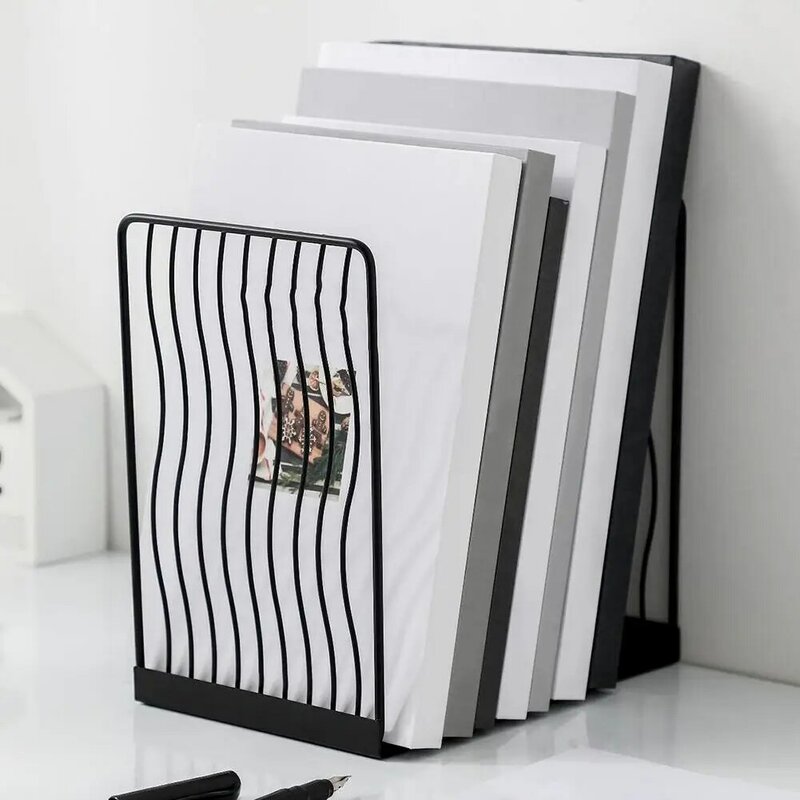 HOT SALES!!! Iron Desktop Table Bookends Book File Storage Holder Office School Stand Rack
