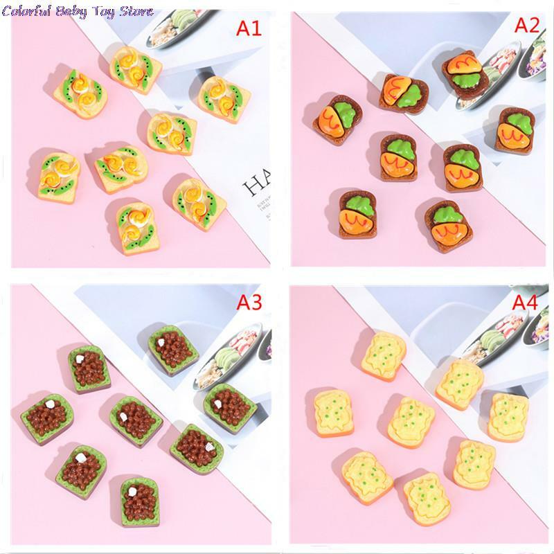 1/12 carino Mini simulazione Toast torte alimentari casa delle bambole cibo in miniatura colazione Snack cucina giocattoli giocattoli artigianali in miniatura fai da te