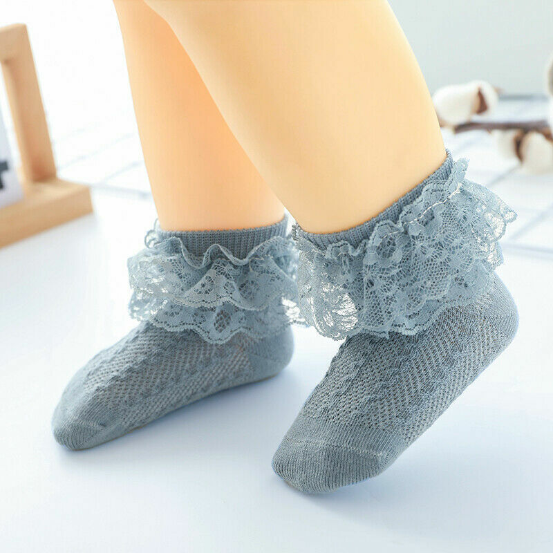 Теплые кружевные носки-пачки с оборками для маленьких девочек короткие носки для новорожденных
