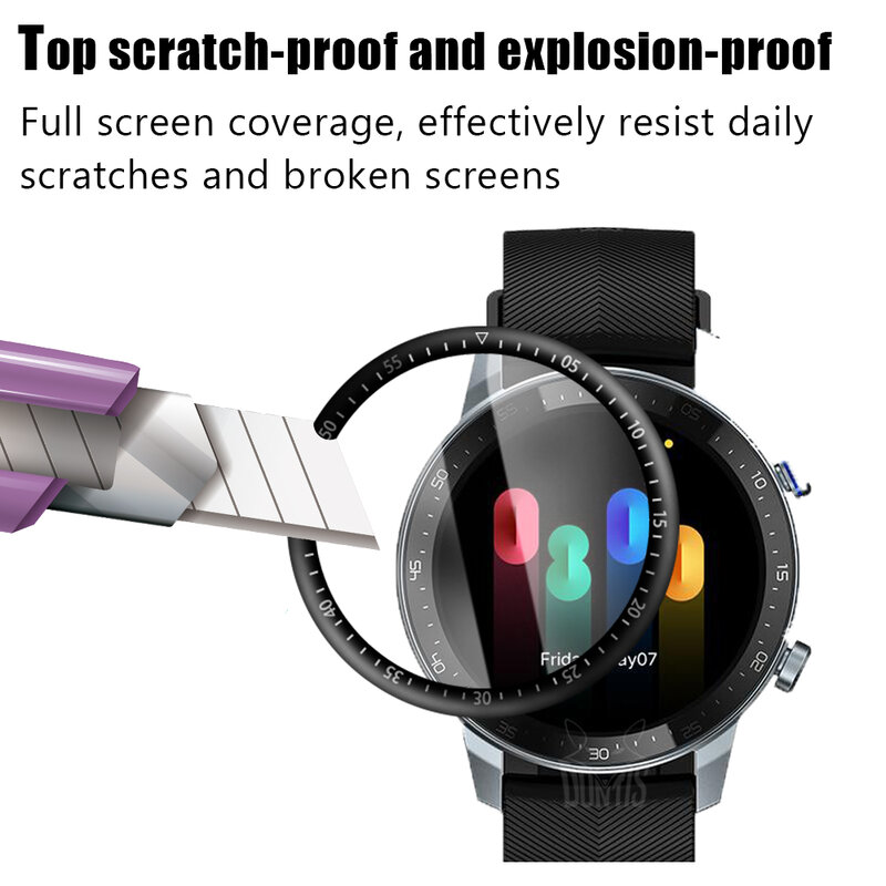 3D Soft Fibre Glass Protective Film Cover, Full Screen Protector Case para ZTE Watch GT, SmartWatch Acessórios