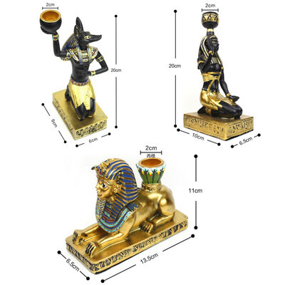 Ancient Egypt Anubis God Wine Holder Cat God Sphinx Candle Holder Wine Holder Bar Wine Holder Decoration Candlestick decorate