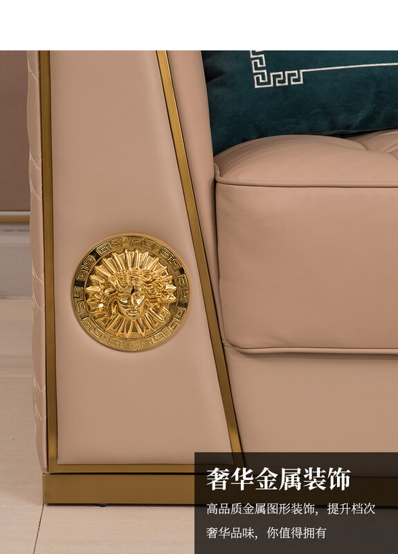 Комплект диванов из натуральной кожи для гостиной, 3 + 2 места