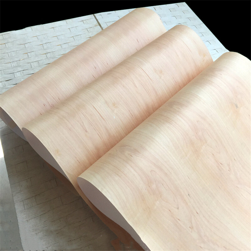 Chapa para muebles de madera de arce, Natural, auténtica, canadiense, alrededor de 50x250cm, 0,2mm de espesor