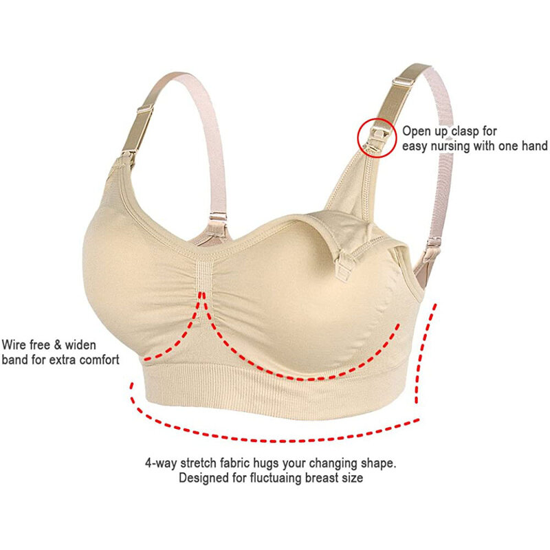 Biustonosze ciążowe Wirefree stanik do karmienia ubrania ciążowe zapobiegają zwiotczeniu piersią oddychający biustonosz damski lactancia