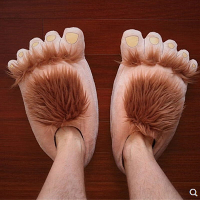 Designer Cartton Bigfoot Unisex Winter Indoor Slippers Cotton Shoes Women Men Slip On Lazy Home Shoes Lovers Couple Floor Shoes