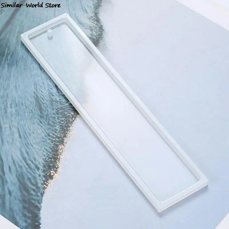 Retângulo Silicone Bookmark Mold, Molde de Resina Epóxi, Artesanato DIY Transparente, Fazer Jóias, 1 2Pcs