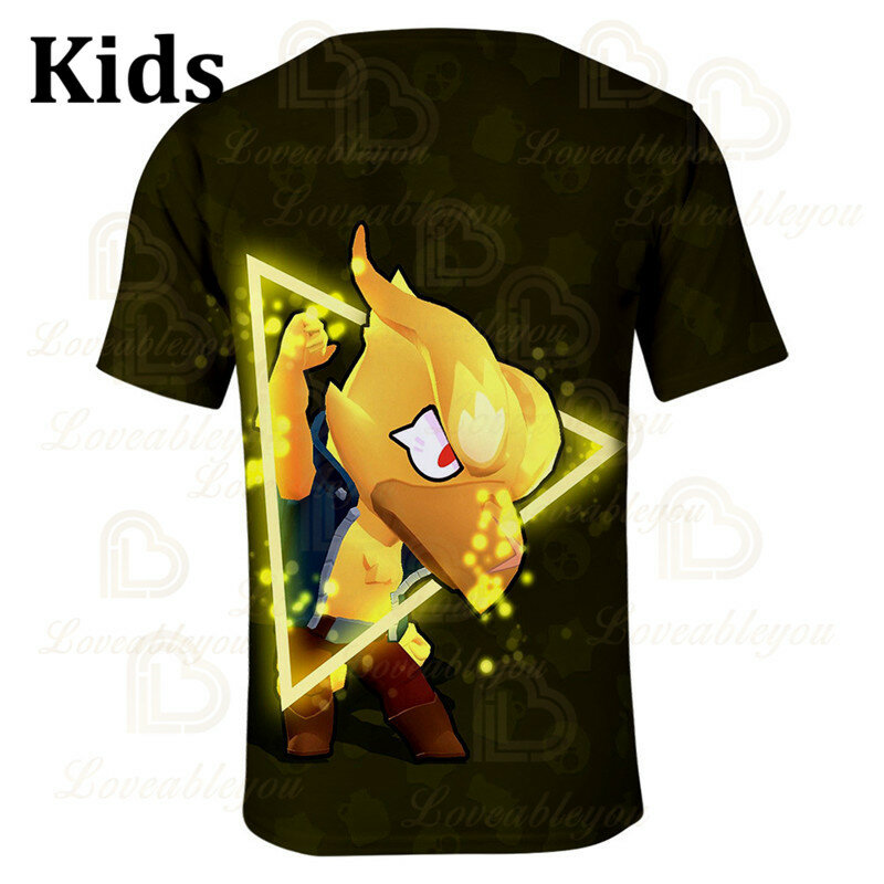 Детская футболка с объемным принтом «Кроу», футболка с 3D-принтом, женская одежда, футболка с принтом «Звезда» для женщин и детей, топы с прин...