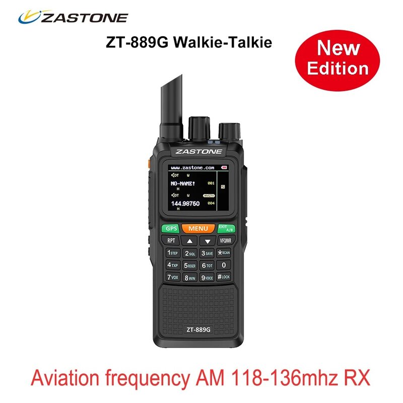 Zastone-Walkie Talkie, GPS, rádio CB Ham, transceptor HF para explorar a caça, 889G, 10W, 999CH, 3000mAh, UHF 400-520 VHF136-174MHz